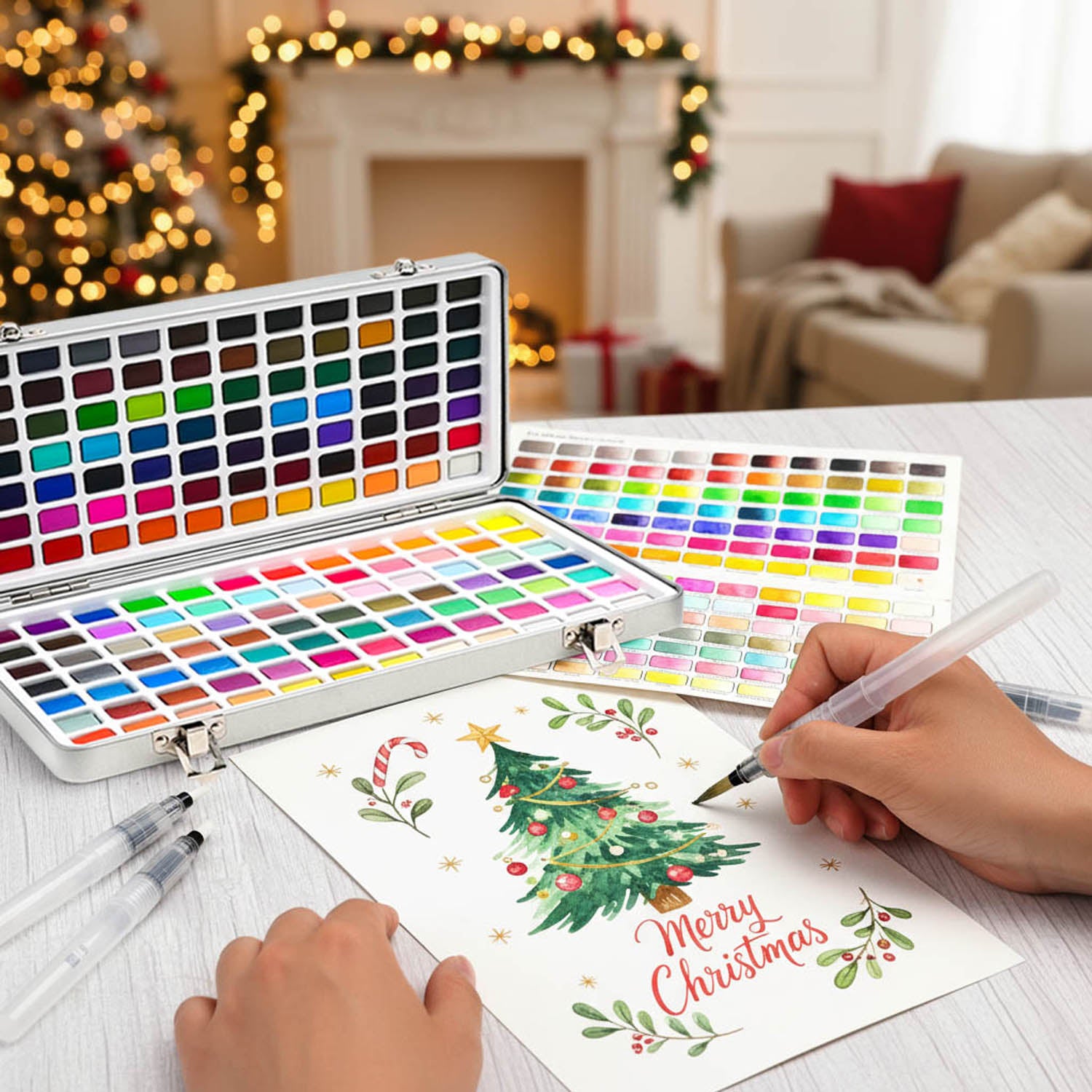168 Colors Watercolor Paint Set